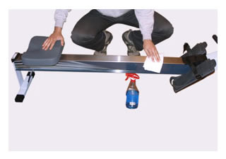 Mantenimiento de remos indoor Concept2: Controla y limpia el monorraíl y los rodillos del asiento